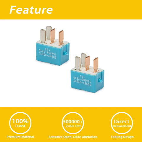 Two Pack 4 Pin 12V Car Air Conditioning Relay Compatible With Toyota Avalon Camry RAV4 4Runner Tacoma Lexus IS300 RX350
