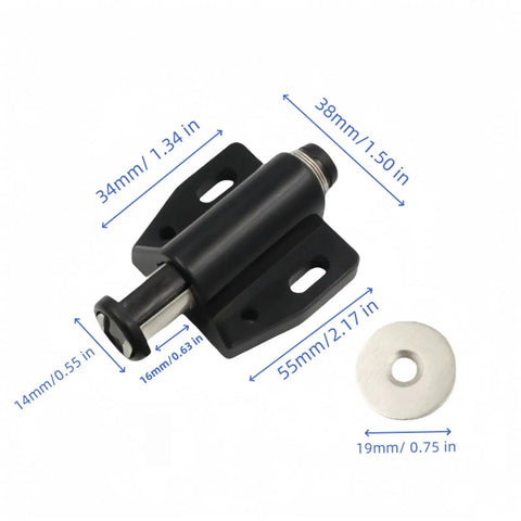 Magnetic Touch Latches For Cabinets And Drawers, Press To Open Door Hardware with dimensions 38mm x 55mm