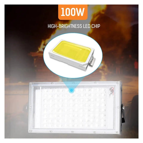 JUDYSSY Dc 12V Led Flood Light 100W Outdoor Floodlight with high-brightness LED chip, ideal for gardens and warehouses.