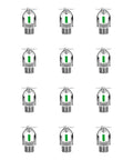 Heavy Duty Fire Sprinkler Heads Pendent 12 Pack Fast Response Copper Chrome Plated Body view from the front highlighting the glass trigger.