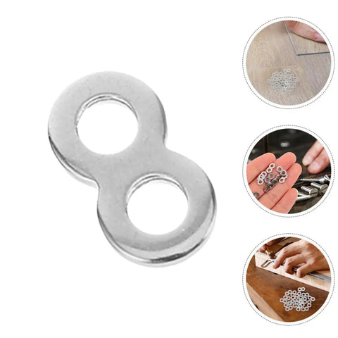 Sturdy Flat Connector Bracket Set In Silver Stainless Steel 8 Shape Quick Fasteners For Furniture, Jewelry Making, And DIY Repairs Versatile Office And Home Hardware, Easy Install, Strong Hold. silver 8-shape bracket