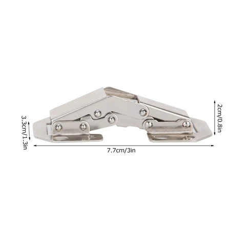 10 Pack No Drill Bridge Shaped Cabinet Hinges For 3 Inch Doors Easy Install Cupboard Hinges For Kitchen Cabinets Closets Bookcases Cold Rolled Steel With Plating Thickened Pin Design, hinge side view