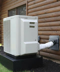 Slick Grey AC Line Set Cover Kit For Interior Walls Rocking No Sweat HVAC Conduit Shield installed on a wall.