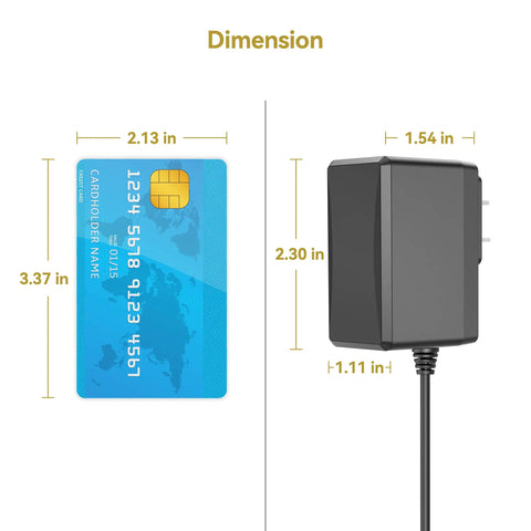5V AC Power Adapter For Arcade1Up Plug And Play Pac Man Counter Cade Arcade Machines And Ms Pac Man Table Top Units 2A Power Supply Not For 12V Version Compatible With 8295 Pac Man Counter Cade Arcade Machine And Ms Pac Man 40th Edition Table Top beside credit card for size comparison