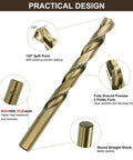 Closeup of a single bit from Cobalt Drill Bit Set 29 Piece M35 High Speed Steel Jobber Bits with design features highlighted.