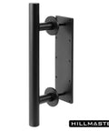 12 Inch Beefy Heavy Duty Sliding Barn Door Pull Handle Set With Two-Side Flush Design, Round Black Finish Rustic Door Hardware