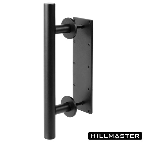 12 Inch Beefy Heavy Duty Sliding Barn Door Pull Handle Set With Two-Side Flush Design, Round Black Finish Rustic Door Hardware