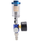Mini Air Filter Water Separator With Pressure Gauge And Manual Drain One Quarter Inch Line Regulator For Spray Pneumatic Gun
