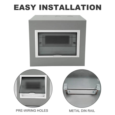 Durable 6 Way Indoor Outdoor Circuit Breaker Box Enclosure With Dustproof Cover Built Tough For Wall Mount Weather Resistant