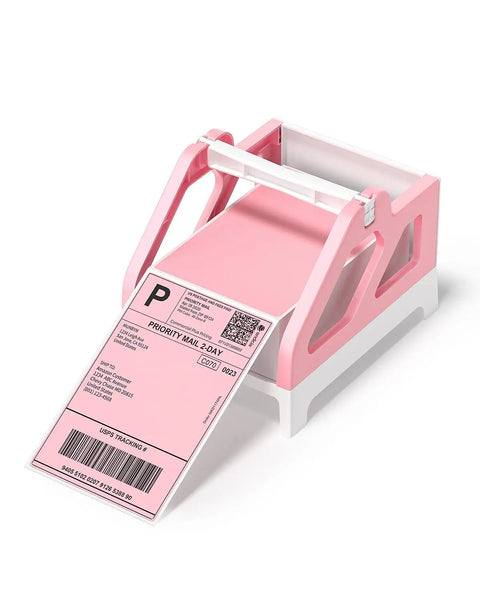 Heavy Hitter Universal Thermal Shipping Label Holder And Fan Fold Roll Organizer No Sweat Paper Dispenser Stand Pink Fits Your Favorite Printers