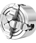 Three Inch 4 Jaw Lathe Chuck With Independent Reversible Jaws K72-80 Manual Turning Machine Accessory, close-up view of jaws
