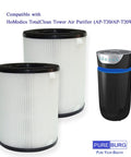 2 Pack Replacement Filter For HoMedics TotalClean Tower AP-T20 AP-T20WT with purifier in background