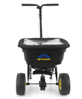 Front view of Spyker P20 5010 50 Pound Capacity Broadcast Spreader For Fertilizer Grass Seed And Ice Melt With Pro Grade Build