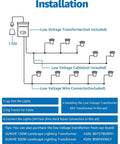 Installation diagram for 12W Low Voltage Landscape Lighting Kit with Connectors 1200LM Ultra Bright In Ground Well Lights.