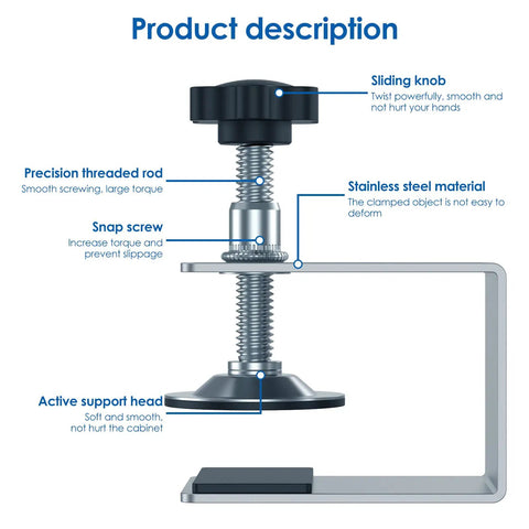 Detailed view of 2 Pack Drawer Front Installation Clamps Zinc Drawer Fixing Clips Adjustable Heavy Duty Cabinet and Furniture Jig