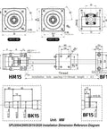 Heavy Duty 20mm C7 Ballscrew Kit For CNC With Single Nut SFU2005 10 Length Choice installation dimension reference diagram
