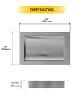 Dimensions of Heavy Duty Brushed Stainless Steel Drop In Deal Tray 12 Inch Wide 10 Inch Deep With 1.56 Inch Height For Countertop