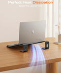 Ergonomic Metal Laptop Stand With Wrist Support And Detachable Riser For A Dope Desk Setup That Elevates Your Screen To Eye Level.