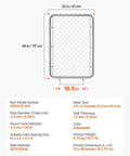 Adjustable Chain Link Fence Gate 32 By 46 Inches, Rust Resistant Galvanized Steel, Fits 2 To 4 Ft Wide Openings diagram