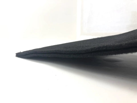 Side angle of Gap Pad For Golf Simulator Frame And Screen Seam Filler That Keeps Gaps Out And Prevents Screen Damage, in black.