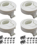 Four Piece Set Of Two Inch White Abs Plastic Flush Pull Slam Latches Built To Handle The Elements On Marine Boats And Live Fish Tanks With A Dead Simple Install And Super Solid Lock, including mounting hardware.