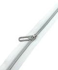 Close-up of Heavy Duty Size Five Zipper Pulls 30 Pack Metal Slider Heads for purses, bags, luggage, jackets, backpacks, and tents.