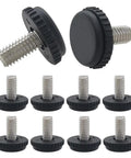 Heavy Duty Stainless Steel Adjustable Furniture Leveler Feet 1/4 20 Thread 10 Pack with nylon bases and threaded rods for stability.