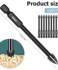 Top Shelf 10 Piece Drill Bit Set 6mm Heavy Duty Alloy Steel For Tile Porcelain Glass Marble showing detailed bits and hex shank.
