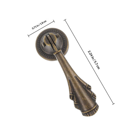 10 Pack Dope Vintage Style Zinc Alloy Drawer Pulls With Single Hole Design, measuring 2.24 inches long and 0.71 inches wide