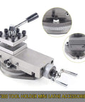 Pro Grade Lathe Tool Rest Assembly With Quick Change Tool Holder For Mini Metal Lathes with adjustable mechanism and tool holder design.