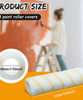 24 Pack Bulk Paint Roller Covers In Microfiber For Walls And Ceilings Nine By One Half Inch Polyester Naps Yellow and White