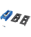 Adjustable Door Hinge Routing Jig With Depth Guide For Precise Mortises And Accurate Latch Routing, includes inserts