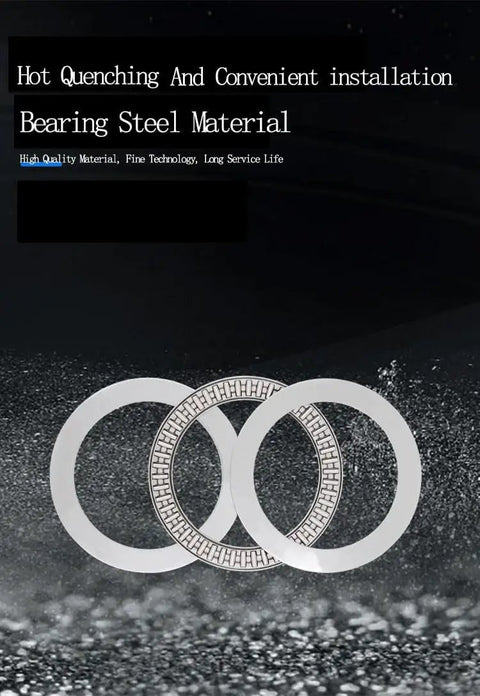 Shop Ready Heavy Duty Thrust Needle Roller Bearing Kit With Two Reinforced Chrome Steel Washers 90Mm ID 120Mm OD 4Mm Wide Steel washers display.