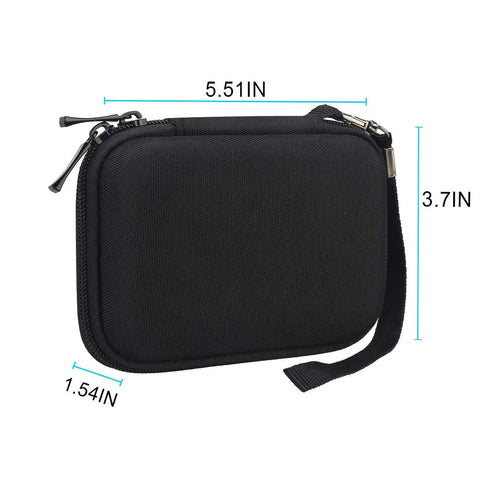 Hard EVA Carrying Case For Samsung T7 Shield T7 And T7 Touch Portable SSDs 500GB Through 4TB USB 3.2 External Solid State Drives, Shockproof Tough As Nails Protection Water Resistant Travel Storage Bag Black, dimensions 5.51x3.7x1.54 inches.