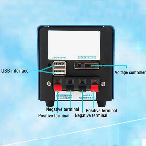 Outdoor Emergency Power Generator With Hand Crank USB Charging 20W Portable Power Station showing USB ports and voltage controller