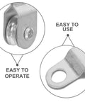 12 Pack Swivel Rope Pulley Block Roller For 6Mm Cables, Beefy Heavy Duty Pulley Wheel Guide, Hanging Rope Accessory For Load Lifting And Rigging, Industrial Grade Rigging Hardware For Hoists, Tackle, And Construction, metal pulley close-up