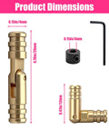25 Piece Brass Hidden Cylinder Hinges Kit With Drill Locator And L Shaped Hex Wrench For DIY Woodworking Crafts Jewelry Boxes Small Boxes Cabinets 135 Degree Folding Mini Barrel Hinges For Wooden Cases 0.15x0.78 In, showing dimensions and components