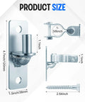 4 Pair Wall Mount Gate Hinges 1-3/8 Inch Heavy Duty Galvanized Steel For Chain Link Fences Outdoor Gates Rust Resistant Kit