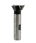 Rock Solid Pro Grade One Inch Indexable Dovetail Mill Cutter Sixty Degree Weldon Shank Torx Lock For Hardened Stainless Steel showing 3-flute design.
