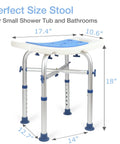 Heavy Duty Shower Stool With 500 Lb Capacity Tool Free Assembly Anti Slip Bath Chair Height Adjustable Narrow Design For Elderly