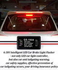 Universal 6V-30V LED Brake Light Flasher Module With Prewired Harness Pulsing Strobe Controller installed on car