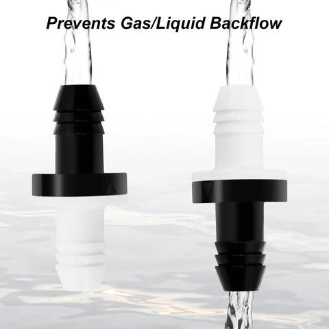 6 Pack Inline Check Valves 3 By 8 Inch ABS One Way Valve For Fuel Water Gas Air Systems, Keeps Backflow Out Of Pneumatic Lines