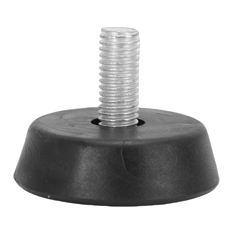 Heavy Duty 4 Pack Furniture Levelers With Threaded Galvanized Steel And Rubber Anti Slip Feet For Tables Chairs Sofas And Cabinets Easy Install Adjustable Durable, close-up of threaded galvanized steel and rubber foot
