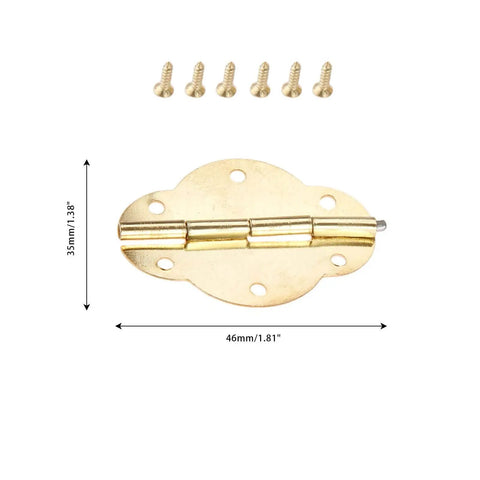 Antique Bronze Hinge Set For Small Cabinets And Boxes Gold Tone Wooden Box Hinge 46 By 35mm 4 Pack with screws