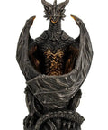 Guardian Of The Light Armored Dragon LED Night Light Statue 10 Inch Bronze Finish Cold Cast Bronze Home Decor Lamp For Dragon Fans