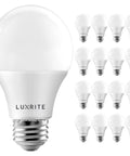 A19 LED Bulbs 9W Dimmable 800 Lumens 3500K Natural White Light, 60W Equivalent, E26 Base, Enclosed Fixture Rated, 16 Pack