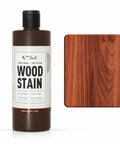 Hella Fast Drying Water Based Wood Stain With A Slick Matte Finish For Indoor And Outdoor Furniture Cabinets And Wood Paneling, 250ml bottle with rich teak shade sample.
