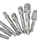 Heavy Duty 8 Piece Impact Adapter Set Built To Last For 1/4 Inch 3/8 Inch 1/2 Inch Hex Shank Square Nut Drill Extension Bit Set Made From Heat Treated Chrome Vanadium Steel With Secure Ball Bearing Heads