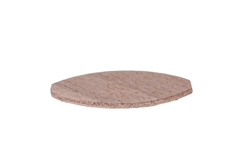 Wood Biscuits No 20, 2-1/4 Inch Long, 50-Piece Pack For Solid Cabinet And Furniture Joints shown in close-up view