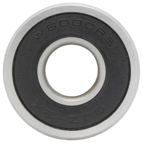Close-up of 8 Pack Deep Groove Ball Bearing 10 Mm By 26 Mm By 8 Mm With Double Rubber Seal showing rubber seal and metal casing